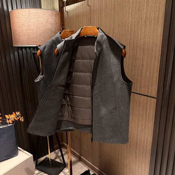 【老钱商务气质 鸭绒内胆】2025冬装新款男士高档加厚保暖羊毛马甲