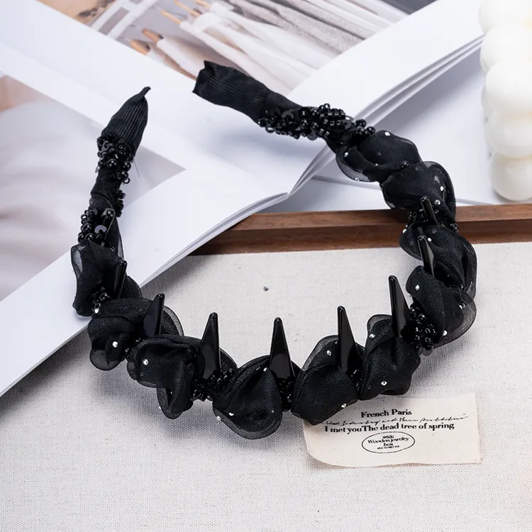 精致时尚百搭小香风手工串珠发箍