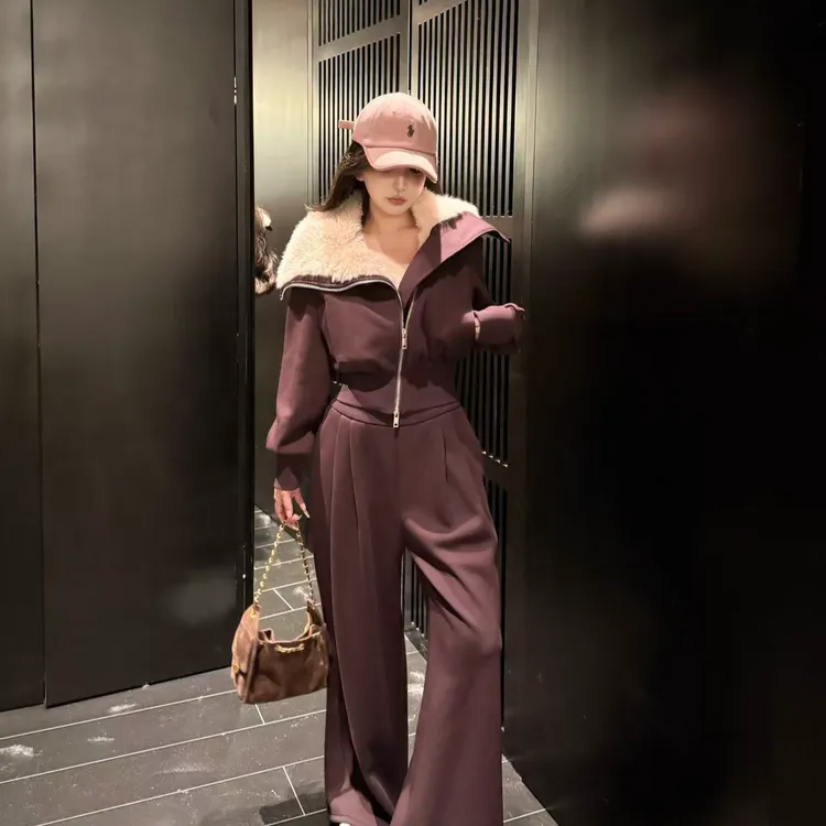 GUIDI GUDI【花前月下】轻奢感翻领时尚浪漫风两件套套装/黄加蓝 