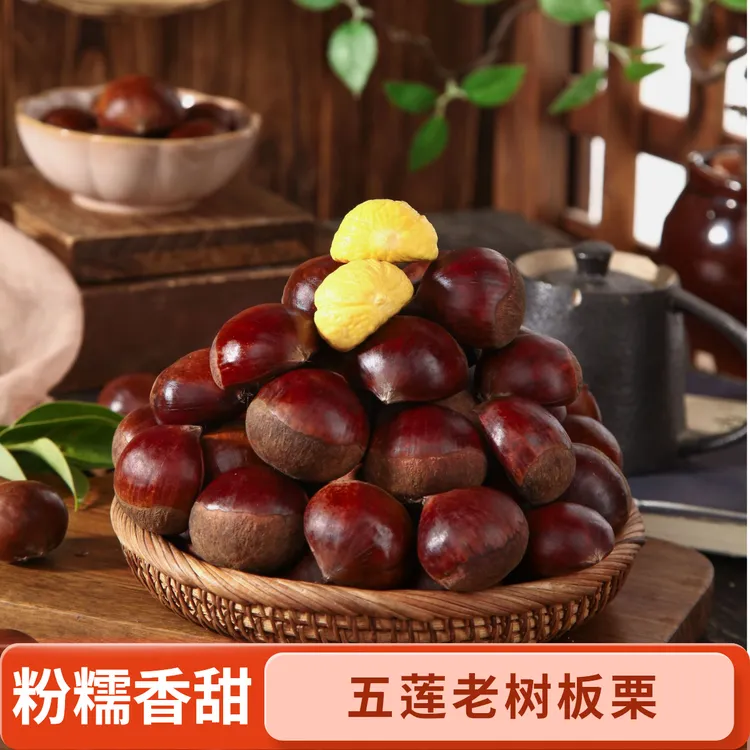 五莲老树板栗净重3/5斤 新鲜现摘现发栗子粉糯香甜炒菜甜品零食
