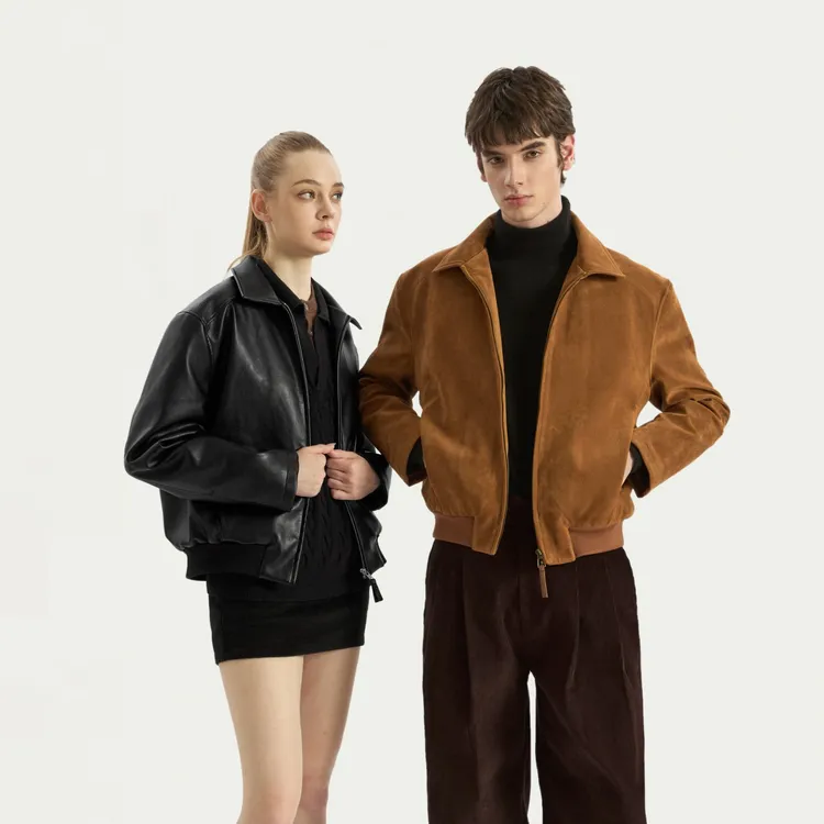 Stay the Night 进口仿牛绒pu皮双版本正肩合身翻领夹克