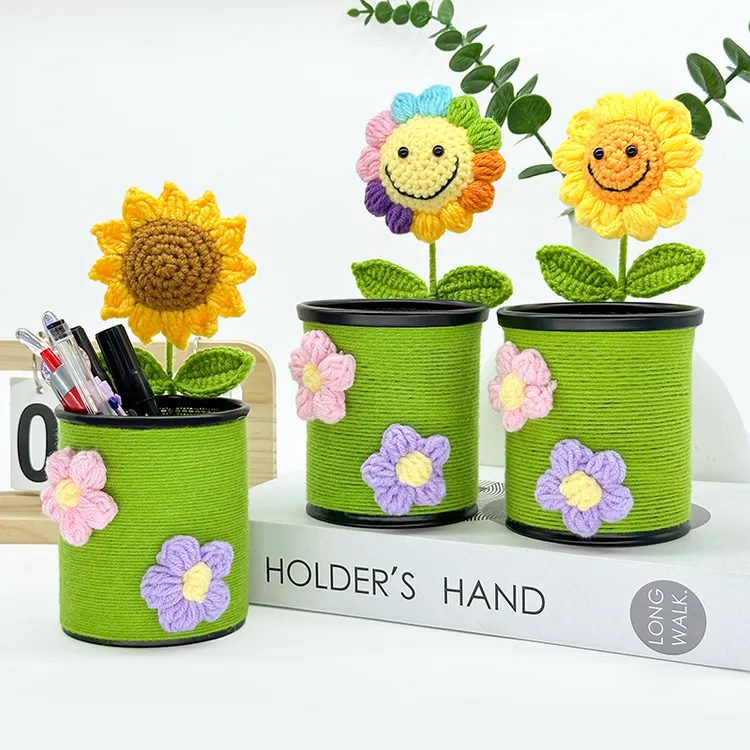 教师节礼物送老师向日葵笑脸笔筒成品桌面笔筒笔盒毕业礼物送老师