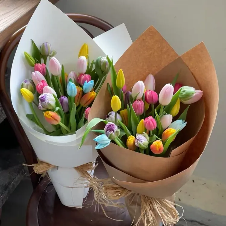 加厚157克造型纸郁金香花束包装纸硬卡纸包花硬挺纸手工diy商品图