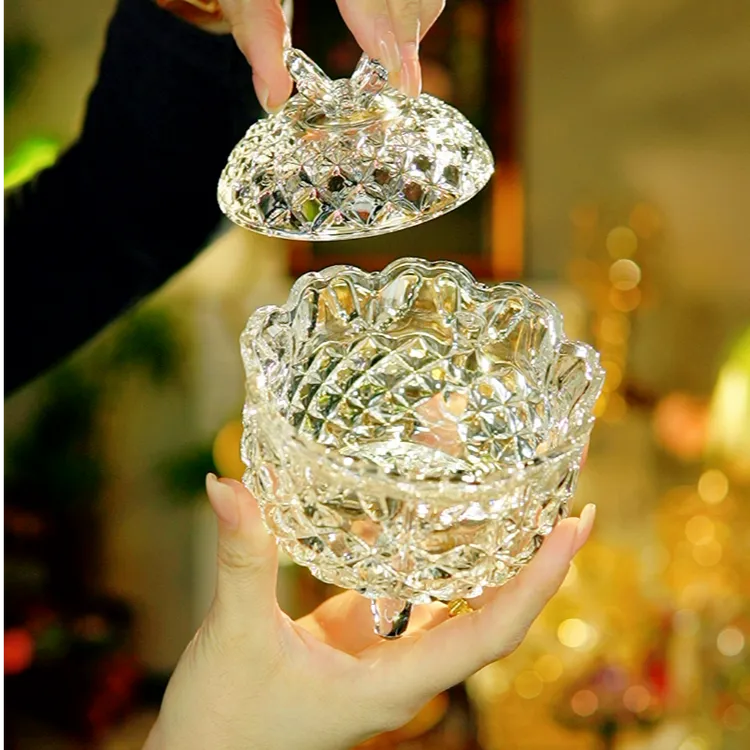 高端蝴蝶盖收纳透明大号罐子复古创意储物首饰盒水果糖果罐摆件