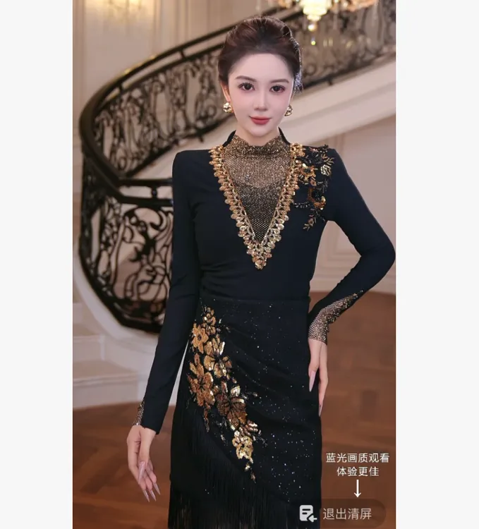 【芙娜妮】镂空加绒2025秋冬百搭显瘦保暖长袖针织打底衫F2531054A