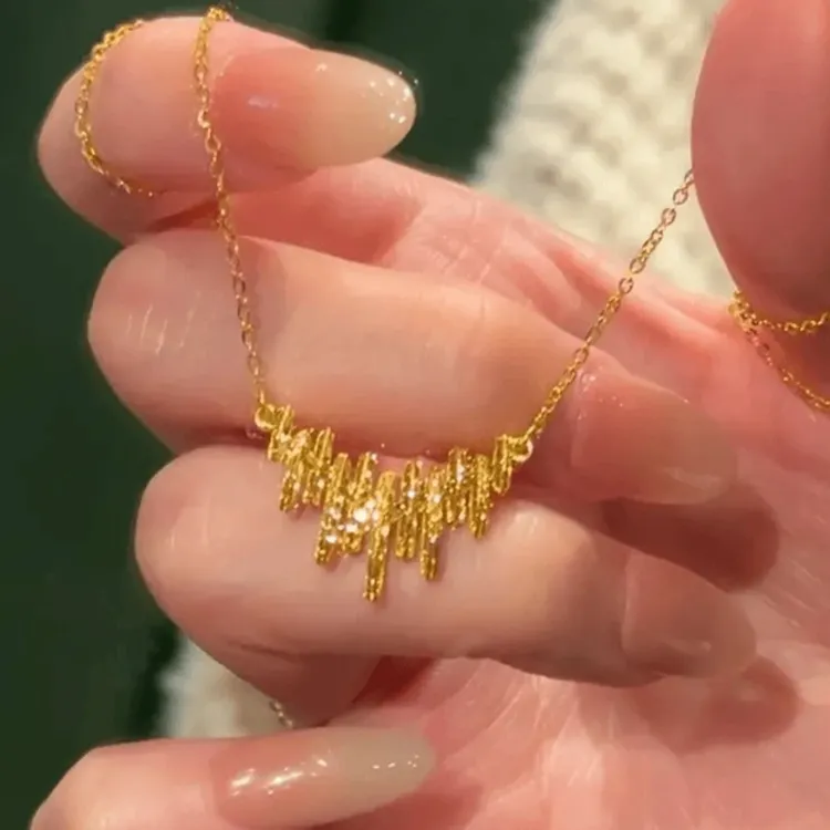 铜合金项链 碎冰冰律动音符项链女爆款高级感轻奢小众气质锁骨链