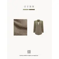 OYBN【梵高印象】微胖大码高级感金丝麻V领宽松显瘦西装外套上衣