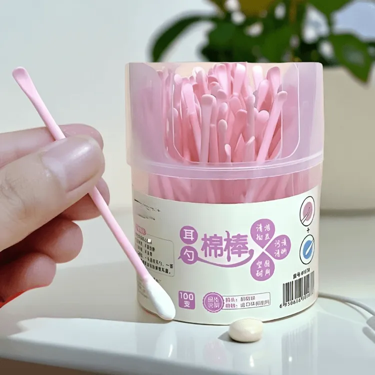 挖耳二合一掏耳朵棉签成人耳勺儿童挖鼻屎化妆棉签棒棉签棉棒D512