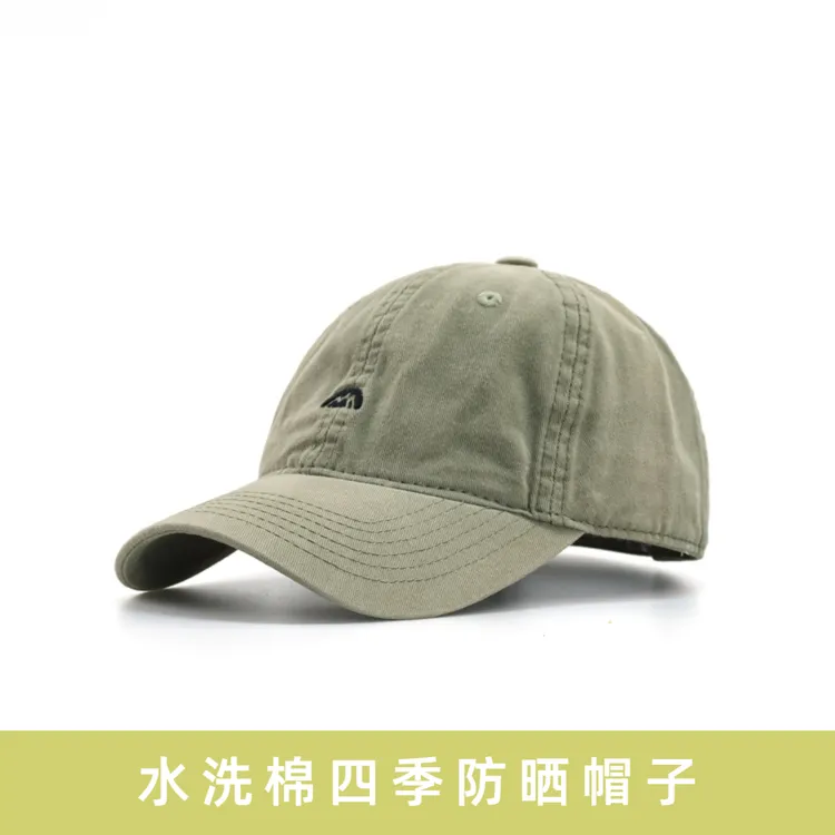 秋冬鸭舌帽帽子秋款素色可调节帽做旧休闲防晒潮搭琥珀流光复古帽