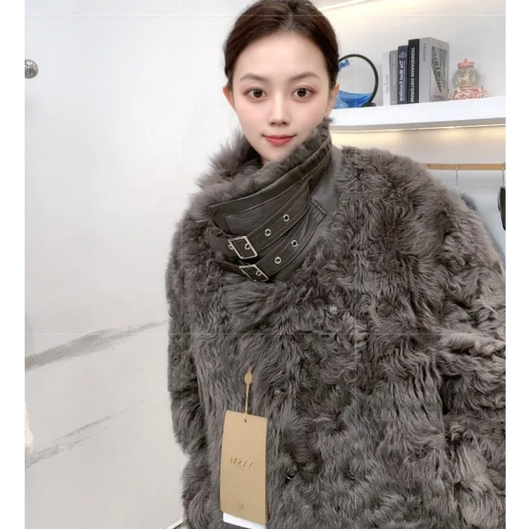 梦梦【24988】新款皮毛一体短外套女士气质时尚轻奢
