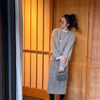 格雷系 拉毛圆领套头百搭毛衣