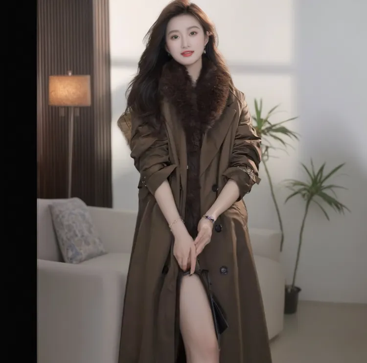 【VAZSLVE/全新奢品】一衣三穿加绒加厚内胆可以拆卸风衣冬季