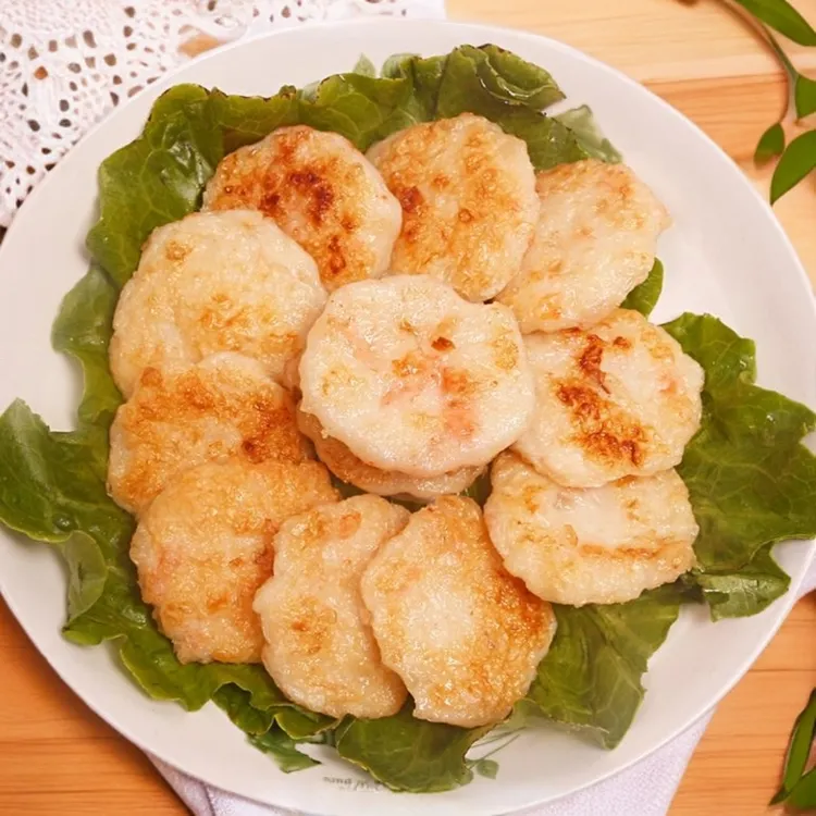 汕味正宗潮汕鲜虾饼香煎爽脆可口饼高蛋白低脂儿童营养早餐