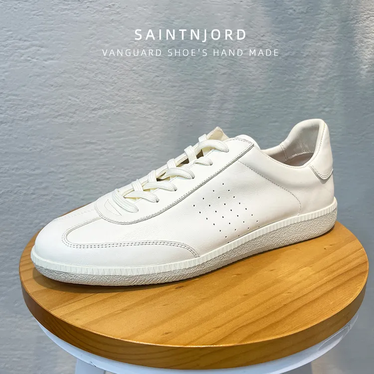 春夏透气单层皮手工鞋时尚休闲鞋板鞋轻薄底德训阿甘小白鞋