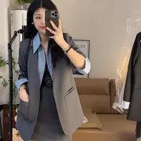 时尚套装V领西服套装长袖2025秋季女装新款时尚显瘦休闲两件套