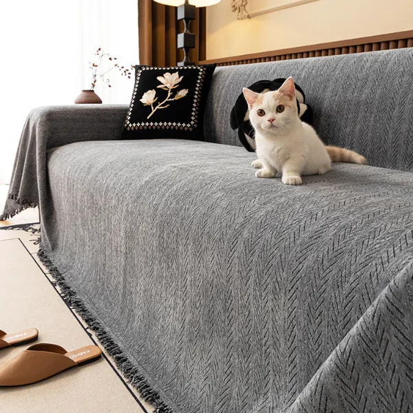 2025新款中古风高级感沙发巾雪尼尔客厅沙发套罩布防猫抓四季通用