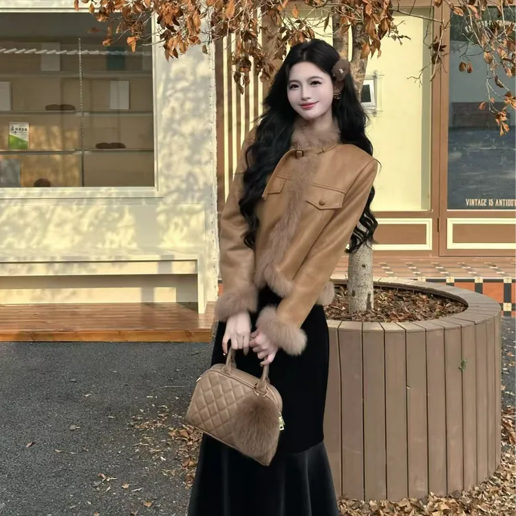 La Chapelle/拉夏贝尔冬季新厚实百搭白鸭绒羽绒外套半身裙10217