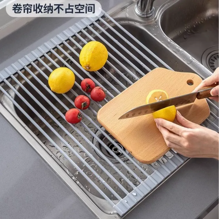 硅胶沥水架厨房多功能置物架可折叠水槽碗筷滤水架碗盘收纳架