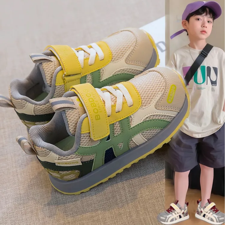 网面四季款巴布豆2025新款男童软底秋冬皮面阿甘鞋女孩鞋春秋鞋子