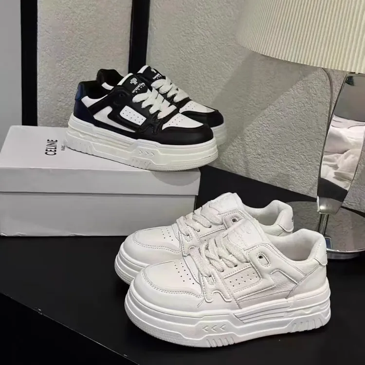 爆款厚底增高2025新款夏季 真皮 板鞋女款鞋子百搭休闲运动小白鞋