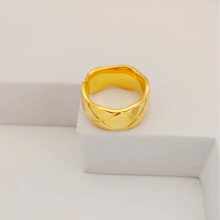 800银戒指 足银戒指真金包白银黄金色不漏白