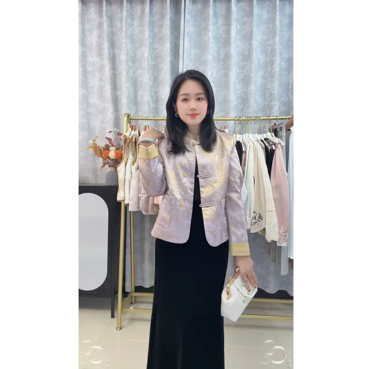 【方觉专属】FJ秋季女长袖厚款圆领短外套新中式时尚设计师１５０款