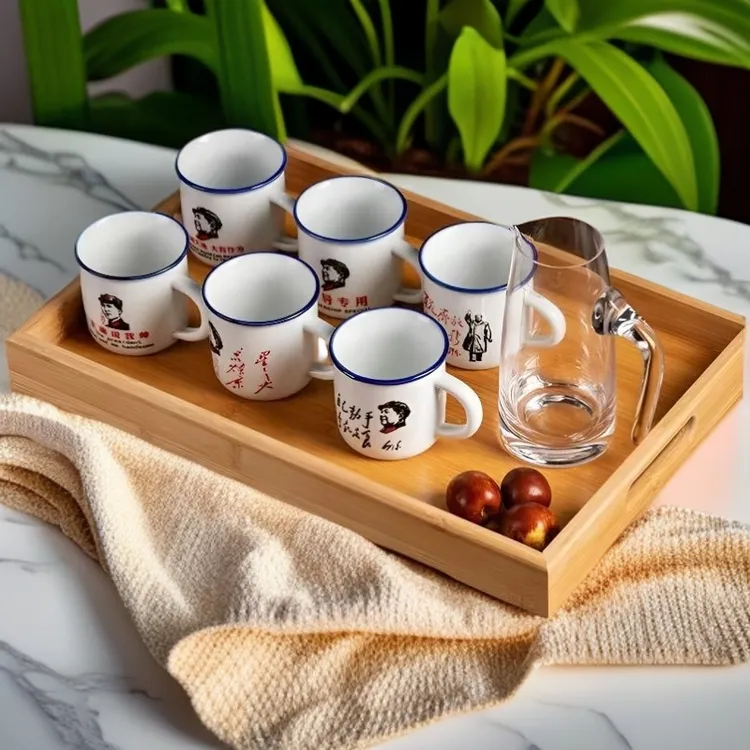 怀旧伟人搪瓷杯小酒杯复古家用白酒杯小茶缸喝水杯商用饭店小杯子