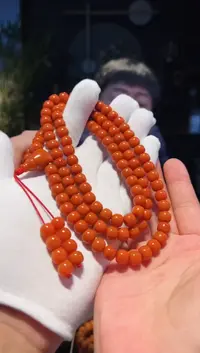 手链未镶嵌南红玛瑙8大+108多圈柿子黄