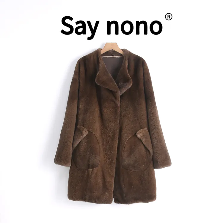 懒猫nono│ Saynono 奢华风进口天鹅绒短二水貂皮草/MDL246255