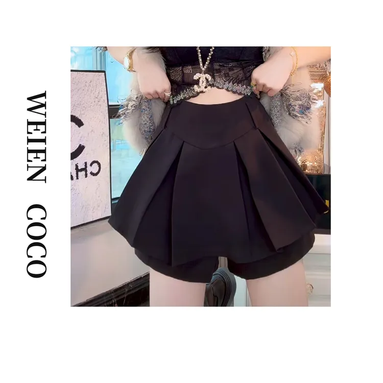 【薇恩COCO】时尚休闲百褶裙户外百搭薄款春秋女士短裙K3474
