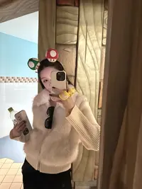 番茄园  北欧初雪 可拆卸毛织拼接环保皮草马甲外套