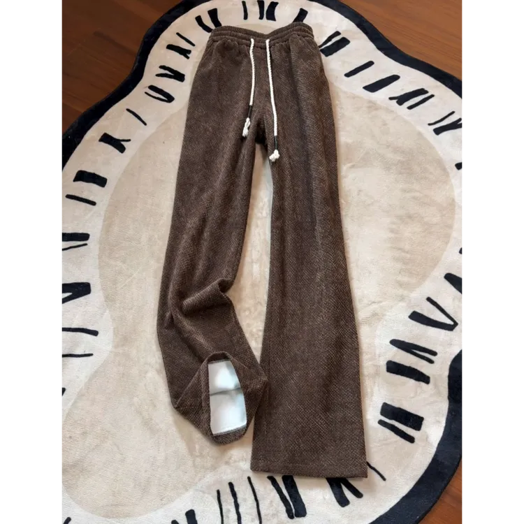 cleanfit肌理感灯芯绒面休闲裤男加绒加厚垂感潮牌宽松直筒长裤子