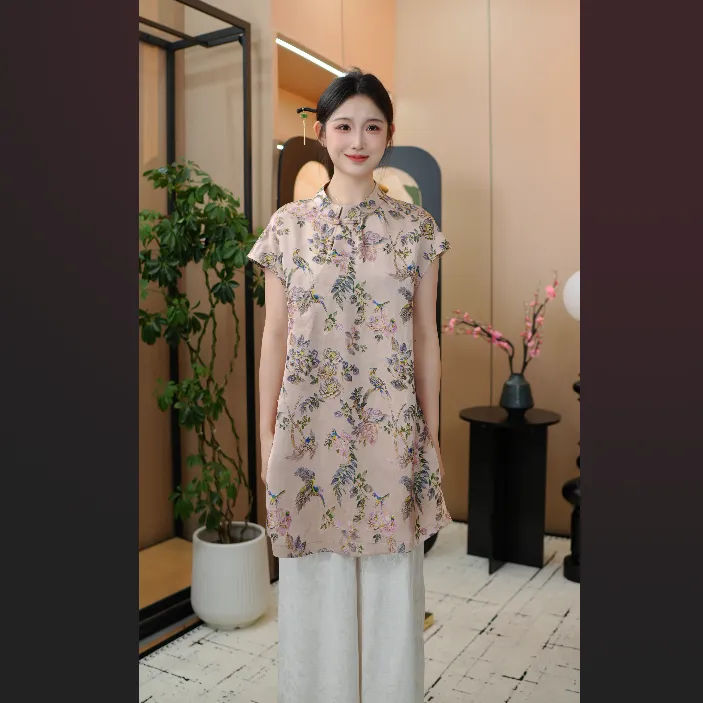 【云熙-喜鹊报喜长款飞袖】【现货】国风中长款 无袖坎肩新中式女奥黛