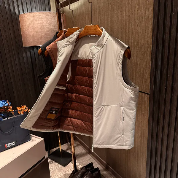 【软糯触感 鹅绒保暖】25冬装新款男士高品质立领纯色百搭羽绒马甲