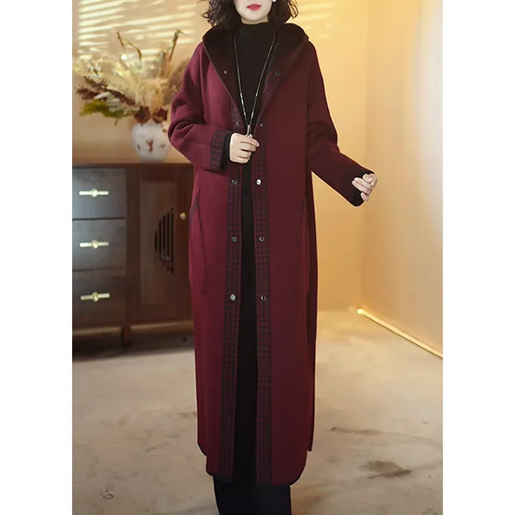 【X371】两面穿大衣2025新款时尚百搭宽松气质显瘦针织中长款外披