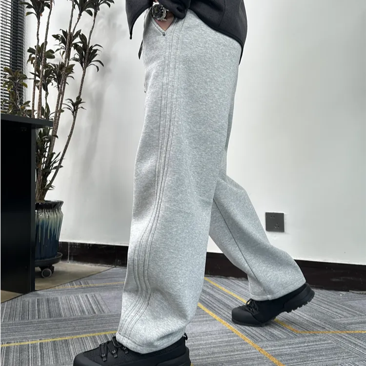 男士加绒加厚休闲直筒裤宽松舒适