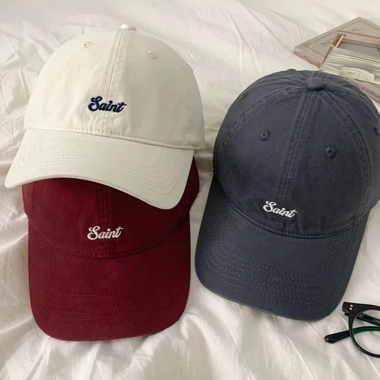 2025早秋新款韩版简约小字母棒球帽男女大头围鸭舌帽百搭显白