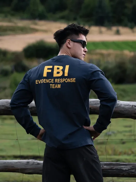 美式运动设计长袖秋季重磅新款百搭时尚休闲宽松T恤圆领ins上衣男