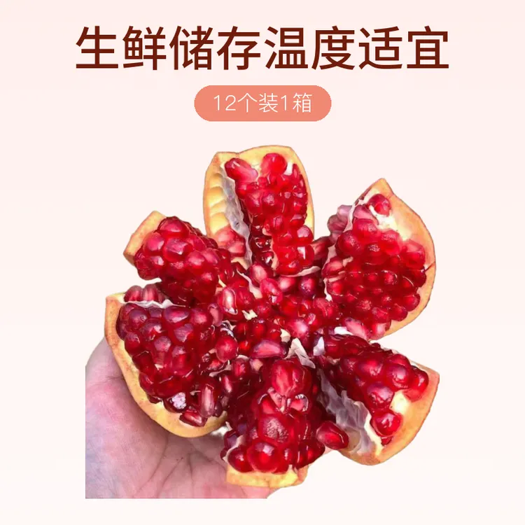临潼非软籽石榴12个装1箱，净含量8.5斤，个别果子有维c水果裂纹