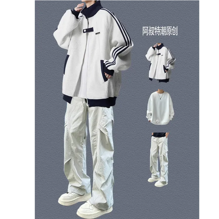 男生秋冬穿搭个性 cleanfit 小众高级感高知感外套牛仔裤套装176