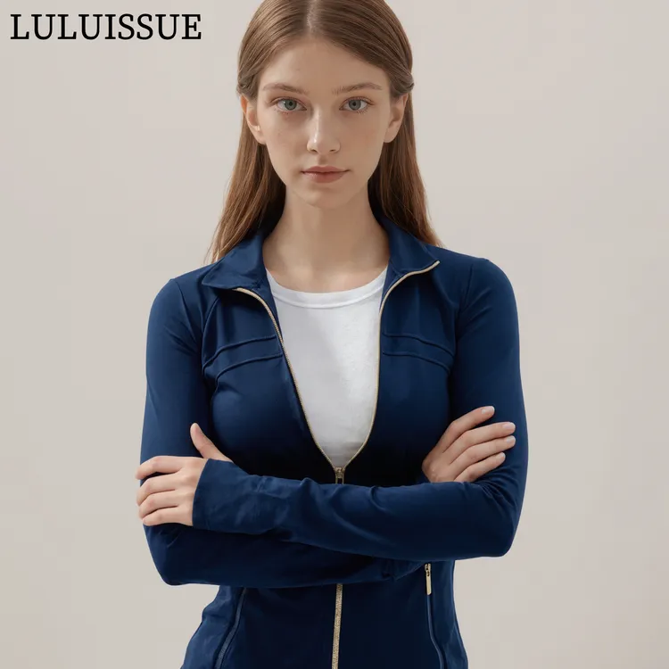 LULUISSUE瑜伽服外套女新款春夏运动上衣修身显瘦健身服金拉链立