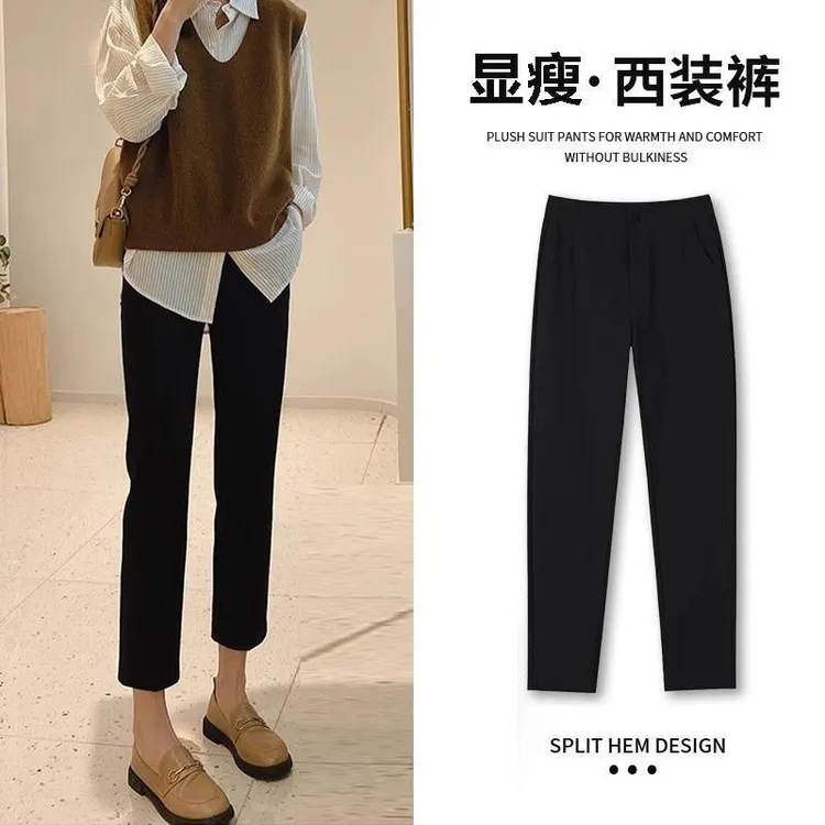 王炸单品~九分西装烟管裤女夏季薄款高腰显瘦职业西裤小脚哈伦裤
