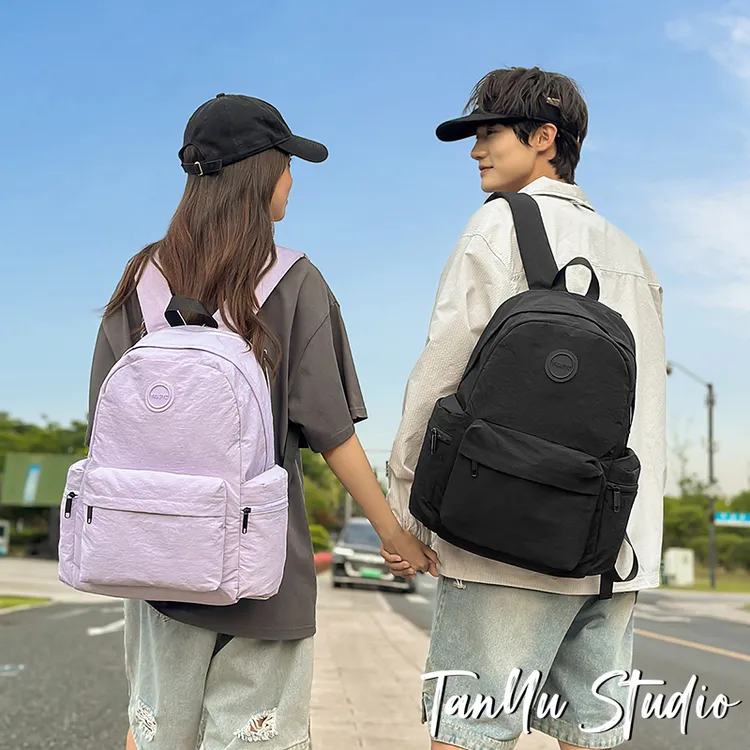 探屿户外尼龙双肩包休闲百搭大容量书包夏季学生上课通勤旅游背包