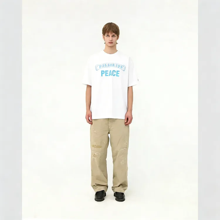 韩国paragraph潮25款情侣装新设计师短袖T恤宽松渐变字母正品