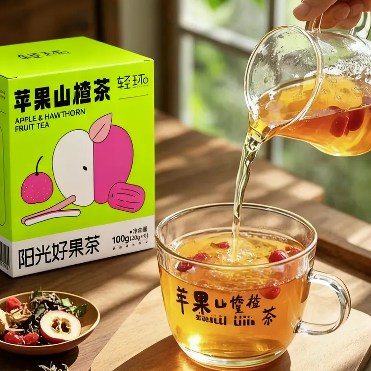 轻环苹果山楂茶透明茶包酸甜好喝整料不打碎办公室女生爱喝苹果水