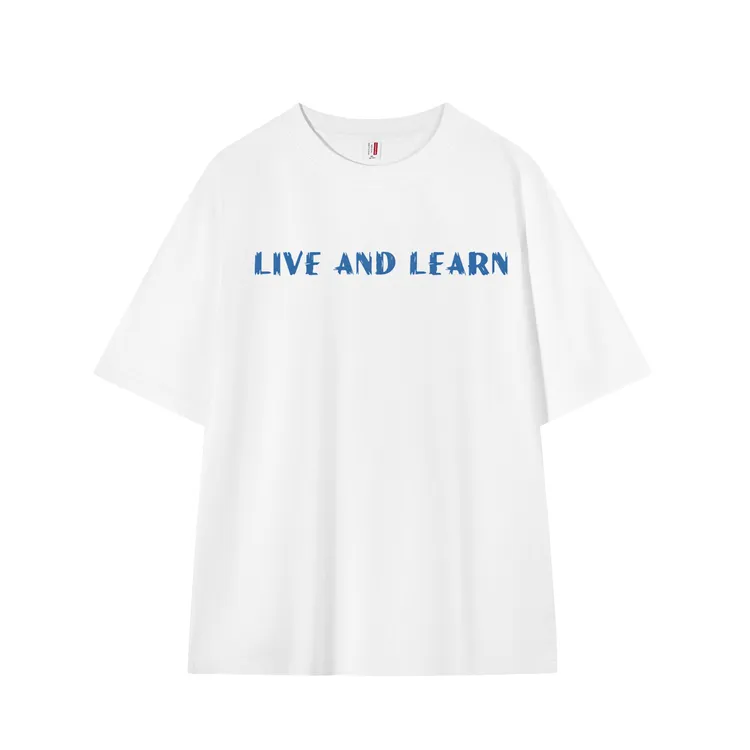 男士高街t恤字母日常青年短袖常规印花T恤情侣宽松型夏季时尚