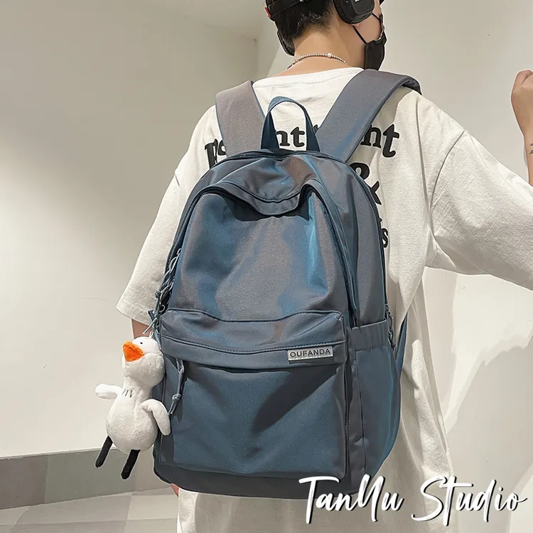 探屿初中学生书包男新款高中生男士双肩包简约大学生轻便背包休闲