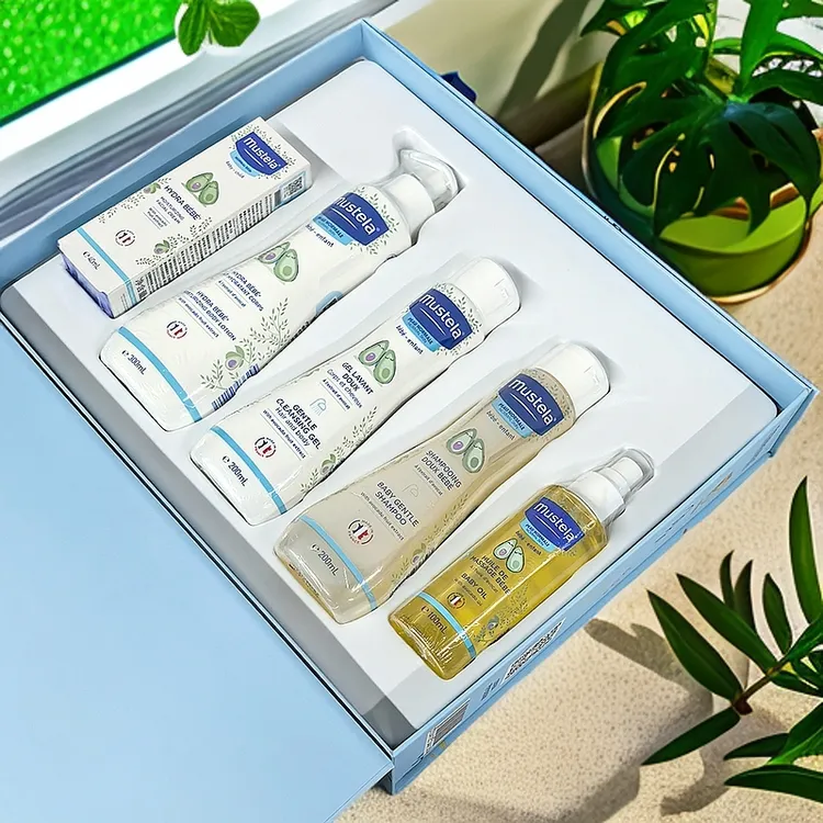 法国MUSTELA妙思乐新生儿明星礼盒5件套儿童清洁保湿组合面霜