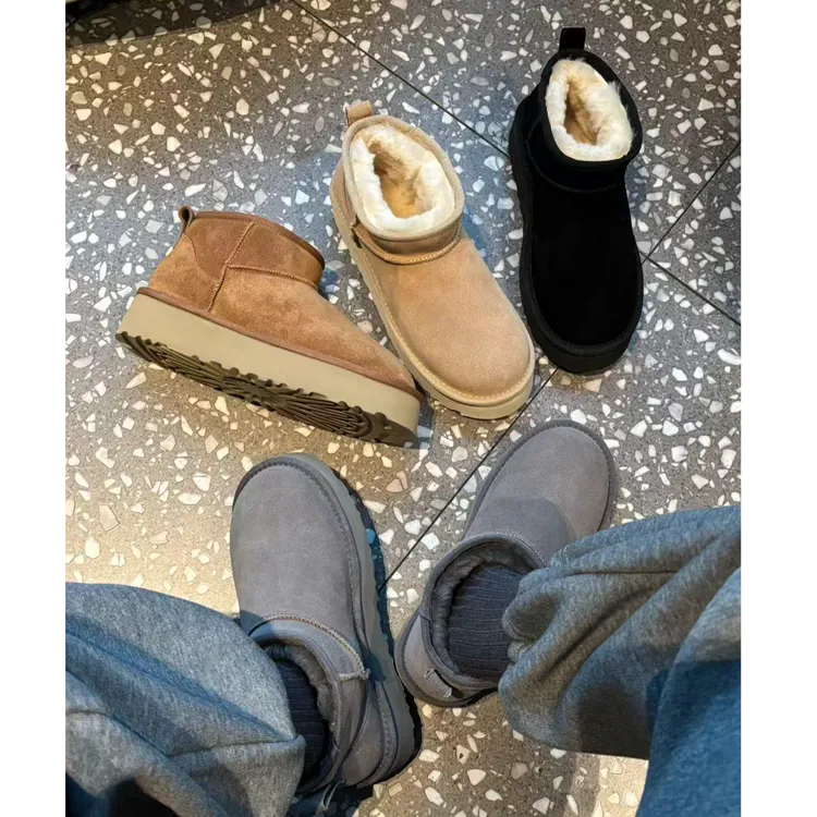 莹莹家/W.THE.ONE欧货女鞋厚底增高雪地靴短靴