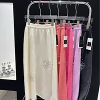 【渣渣专属半裙】D16271A款秋季时尚高腰钉珠绣花舒适半裙